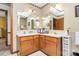 Bathroom featuring double sinks, ample counter space, and classic decor at 1069 W Rebound Rd, Van Wyck, SC 29720