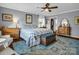 Comfortable bedroom with a ceiling fan and classic furnishings at 111 Oakwood Dr, Kings Mountain, NC 28086