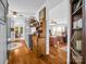 Open layout showcasing kitchen with gray cabinets and stainless steel refrigerator at 111 Oakwood Dr, Kings Mountain, NC 28086