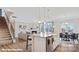 Spacious open concept kitchen with stainless appliances and a large central island at 122 Asmodean Ln, Troutman, NC 28166