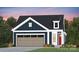 Charming home featuring blue siding, a dormer window and carriage garage doors at 1529 Pebble Shore Ln # 164, Belmont, NC 28012
