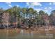 Picturesque view of a tranquil lake surrounded by dense, mature trees at 302 Ambleside Village Ln, Davidson, NC 28036