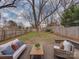 Inviting backyard patio with comfortable seating, perfect for outdoor entertaining with a fenced perimeter at 324 Westwood Ave, Charlotte, NC 28203