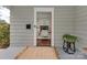 Inviting entryway with a view into the living room, showcasing hardwood floors and neutral decor at 324 Westwood Ave, Charlotte, NC 28203