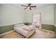 Cozy bedroom featuring two-tone walls and soft carpeting at 9423 Belmont Ln, Marvin, NC 28173