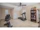 Versatile bonus room with exercise equipment and great lighting at 9423 Belmont Ln, Marvin, NC 28173