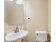 Simple half bathroom with a pedestal sink and standard toilet at 9423 Belmont Ln, Marvin, NC 28173