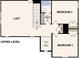 Upper level floor plan highlighting a loft, two bedrooms, and a bathroom at 9928 Manor Vista Trl, Kannapolis, NC 28027