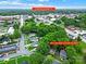 Aerial view of neighborhood with tree-lined streets in Downtown Lancaster, SC at 105 S York St, Lancaster, SC 29720