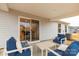 Inviting patio with comfortable seating, perfect for outdoor relaxation and entertaining with sliding door to inside at 143 Commerce Blvd, Lancaster, SC 29720