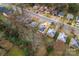 Aerial view of a neighborhood with mature trees and diverse home styles at 1826 Taylor Ave, Charlotte, NC 28216