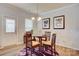 Cozy dining area features modern lighting and a view of the backyard at 2598 Bryant Dr, Fort Mill, SC 29707