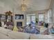 Bright living room featuring a fireplace, neutral furniture, and access to an outdoor space at 3308 Oscar Dr, Matthews, NC 28105