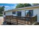 Wooden deck with sliding glass doors offers seamless indoor-outdoor living and views of the surrounding landscape at 3808 22Nd Street Ne Ct, Hickory, NC 28601