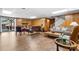 Finished basement living room with wood paneling and sliding doors leading to the backyard at 3808 22Nd Street Ne Ct, Hickory, NC 28601