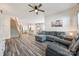 Spacious living room featuring hardwood floors and open floor plan at 7133 Yardley St, Gastonia, NC 28056