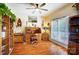 Home office with beautiful wood floors and custom built-ins at 932 Dovefield Dr, York, SC 29745