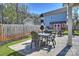 Outdoor patio with dining set, grill, and lush backyard at 106 Orange St, Charlotte, NC 28205