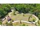 Aerial view of a community park featuring a gazebo and winding walking paths at 12202 Anne Blount Aly, Davidson, NC 28036