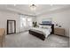 The main bedroom is bright and spacious, with neutral walls, plush carpet, tray ceiling, and a large window at 12202 Anne Blount Aly, Davidson, NC 28036