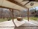 Covered wooden porch area overlooking green surroundings at 14723 Sapphire Ln, Pineville, NC 28134