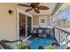 Comfortable patio with a ceiling fan and views at 19827 Henderson Rd # L, Cornelius, NC 28031