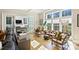 Bright living room featuring hardwood floors, large windows, modern decor, and sliding glass doors to outdoor space at 2509 Montrose Ct, Charlotte, NC 28207