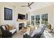 Inviting sunroom with a fireplace, comfortable seating, and access to a private outdoor area at 2509 Montrose Ct, Charlotte, NC 28207