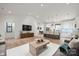 Open concept living room featuring kitchen with island and seating, seamlessly flowing into a dining area at 4890 Rio De Luna None, Hickory, NC 28601