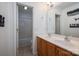 Bathroom vanity with double sinks, and a shower/tub combo at 5032 Meadow Woods Dr, Lowell, NC 28098