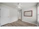 Bedroom with fan and two windows at 6846 Colonial Garden Dr, Huntersville, NC 28078