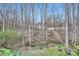 Private backyard with wooded backdrop and iron fence; perfect for enjoying nature at 1005 Forbishire Dr, Matthews, NC 28104