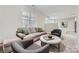 Living room featuring a sofa, two chairs, a round ottoman, and natural light at 1005 Forbishire Dr, Matthews, NC 28104