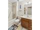 Functional bathroom with a combined shower and tub and single wooden sink vanity at 101 Fairfax Dr, Salisbury, NC 28146