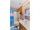 Functional bathroom with a shower-tub combo, single sink vanity, and coordinated color scheme at 101 Fairfax Dr, Salisbury, NC 28146