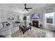 Cozy living room with a fireplace, hardwood floors, and comfortable seating, perfect for relaxing with Gathering and friends at 2167 Whispering Winds Dr, Rock Hill, SC 29732