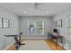 Bright home office or bedroom with a large window and desk overlooking the backyard at 2606 Chesterfield Ave, Charlotte, NC 28205