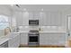 Modern kitchen featuring stainless steel oven, white countertops, and white cabinetry at 2606 Chesterfield Ave, Charlotte, NC 28205