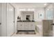 Bathroom features double vanity, granite counters and a large mirror at 3878 Fairlady Ln, Fort Mill, SC 29707