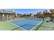 Well-maintained pickleball court with green and blue surfaces, ready for friendly competition at 3878 Fairlady Ln, Fort Mill, SC 29707