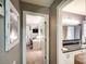 Hallway leading to bathroom and bedroom featuring a study area at 4825 1St Street Nw Ct, Hickory, NC 28601