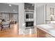 Double ovens and a television are featured in this custom kitchen buildout at 5421 Woodcreek Dr, Charlotte, NC 28226