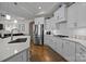 Modern kitchen with white cabinets, stainless steel appliances, and an open layout at 6015 Pleasant Run Dr, Matthews, NC 28104
