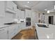 Modern kitchen features white cabinets, stainless steel appliances, and a gas cooktop at 6015 Pleasant Run Dr, Matthews, NC 28104
