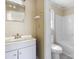Bathroom includes a vanity, toilet, and shower/tub combination at 629 Johns Ln, Gastonia, NC 28052