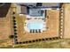 Aerial image of a backyard featuring a modern pool, lounge area, and lush landscaping at 7133 Sumters Camp Trl, Fort Mill, SC 29707