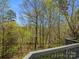 The deck provides a serene backyard view of lush greenery and trees offering a peaceful outdoor retreat at 1033 Ridge Haven Rd, Waxhaw, NC 28173