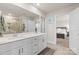 Beautiful bathroom with a double vanity, a shower, and clean, modern design at 11518 Solstice Way, Huntersville, NC 28078