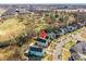 Aerial view of the home at 1246 Rising Oak Drive, nestled within a vibrant and green residential community at 1246 Rising Oak Dr, Charlotte, NC 28206