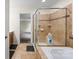 Bathroom features a glass shower and tile flooring at 2177 Galloway Sw Ln, Concord, NC 28025